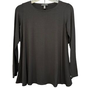 Eileen Fisher Petite XXS Black Long Sleeve Tunic Top Tencel Blend